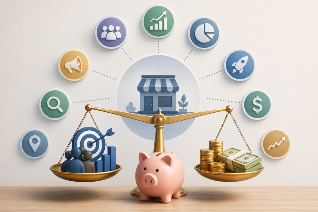 Business balance of strategy and budget